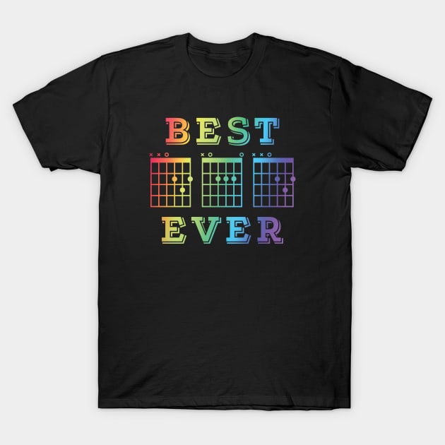 Best Dad Ever Guitar DAD Chords Tab Colorful Theme T-Shirt by nightsworthy